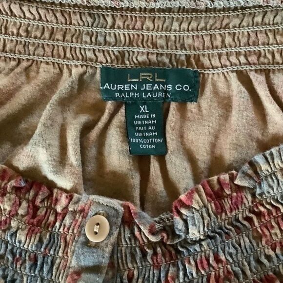 RALPH LAUREN JEANS CO. RALPH LAUREN DENIM 100% COTTON RUSTY BLUE TOP SIZE XL - Picture 7 of 10